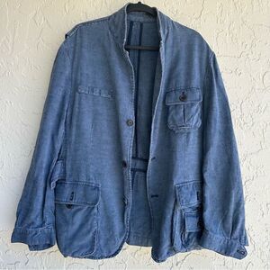 BILLY REID‎ Jacket Men 46R Denim Jean Chambray Shacket Casual Blue